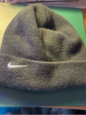 Nike Black Beanie with White Swoosh